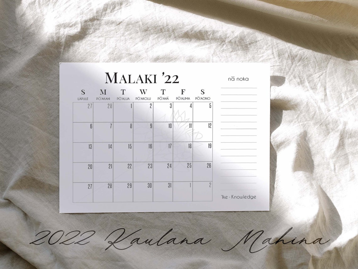 Hawaiian Calendar 2022 Etsy