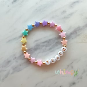 Big Sis Pastel Rainbow Star Teach Bracelet