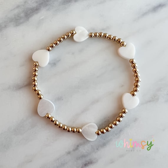 Gold Heart Bracelet Stackable 14k Gold Filled Bead Bracelets for Women and  Girls Create Your Own Stack - Etsy