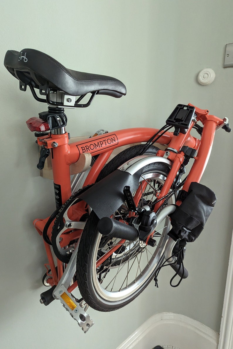 Brompton Wall Mount Plywood Dock/Rack Folding Bicycle Storage Hanger Hand Made Designed & Built in Scotland image 4