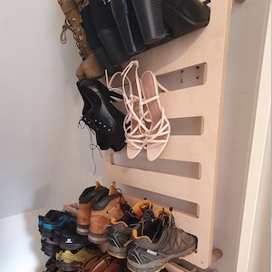 Shoe Hanger Plywood Shoe Rack Wall Mount Cupboard Shoe Organiser Hand Made Designed & Built in Scotland zdjęcie 3