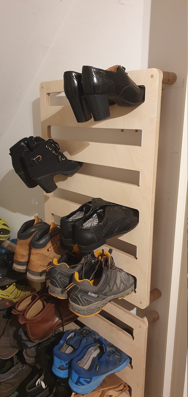 Shoe Hanger Plywood Shoe Rack Wall Mount Cupboard Shoe Organiser Hand Made Designed & Built in Scotland zdjęcie 10