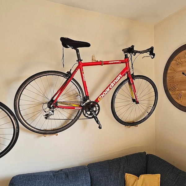 Bike Wall Mount | Bike Rack - Hanger | All Bike Types | Wheel cradle | Plywood Bike Holder | Made In Scotland