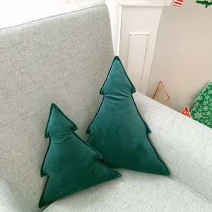Christmas Tree Pillow Velvet Pillow Christmas Decoration Throw Pillow, Christmas Tree Shape Sofa Cushion, Decorative Pillow, image 10