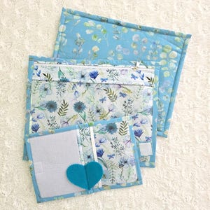 Project Bag Vinyl Cross Stitch Floral Vinyl Front  Crewel Handwork Projects Holiday Lane  Handwork Thread Holder 13x11 Clear Front