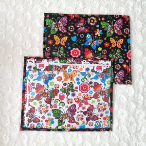 Project Bag Vinyl Cross Stitch Floral Vinyl Front  Crewel Handwork Projects Holiday Lane  Handwork Thread Holder 13x11 Clear Front