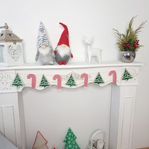 Christmas Tree Garland Christmas Mantel Winter Garland, Burlap Garland, Christmas Bunting Fireplace Garland