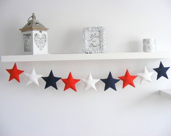 4th of July Garland  Patriotic Garland 4th of July Decor American Decor 4th of July Banner Patriotic Gifts