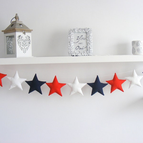 4th of July Garland  Patriotic Garland 4th of July Decor American Decor 4th of July Banner Patriotic Gifts