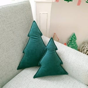 Christmas Tree Pillow Velvet Pillow Christmas Decoration Throw Pillow, Christmas Tree Shape Sofa Cushion, Decorative Pillow, image 4