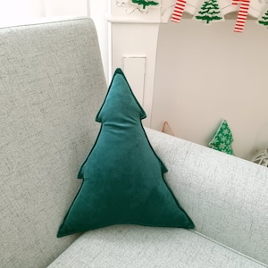 Christmas Tree Pillow Velvet Pillow Christmas Decoration Throw Pillow, Christmas Tree Shape Sofa Cushion, Decorative Pillow, image 5