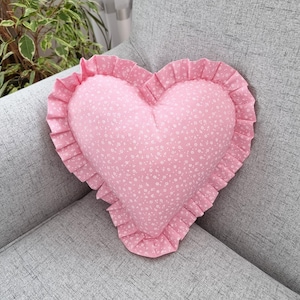 Pink heart Pillow Pink Home Decor pink floral pillow, farmhouse pillows, bedroom pillows