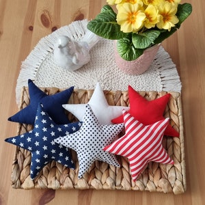 Farmhouse Fabric Stars Stuffed Fabric Stars  Independence Day Bowl Filler Independence Day Decor 4th July Tier Tray Memorial Day Decor