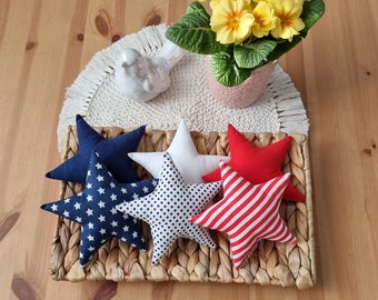 Farmhouse Fabric Stars Stuffed Fabric Stars  Independence Day Bowl Filler Independence Day Decor 4th July Tier Tray Memorial Day Decor