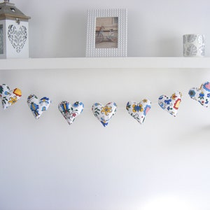 Floral Heart Fabric Garland: Nursery Decor Bunting