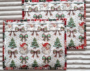 Projecttas voor kerst of winter, vinylprojecttas voor kruissteek, projectorganizer kerstkruissteek, projecttas met ritssluiting