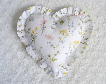 Heart Floral  Pillow Spring Throw Pillow  grandma pillow cottage pillow bedroom pillows wedding gift pillow spring pillow