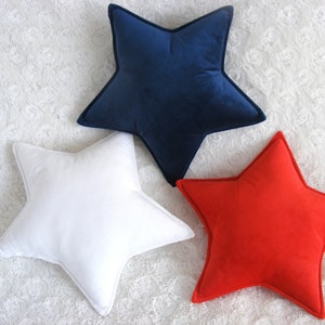 Star Pillow American Flag Pillow  Star Velvet  Cushion  farmhouse home decor holiday throw pillow american decor  fourth of july decor