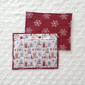 Christmas Cross Stitch Project Bag: Holiday Lane WIP Bag (13x11)