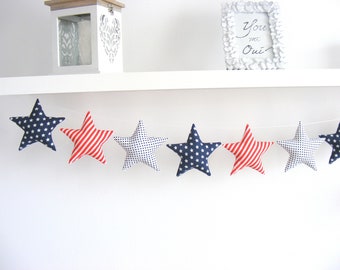 4th of July Garland  Patriotic Garland 4th of July Decor American Decor 4th of July Banner Patriotic Gifts