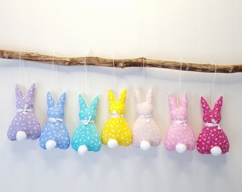 Fabric Easter Bunny Ornament: Hanging Spring Decor