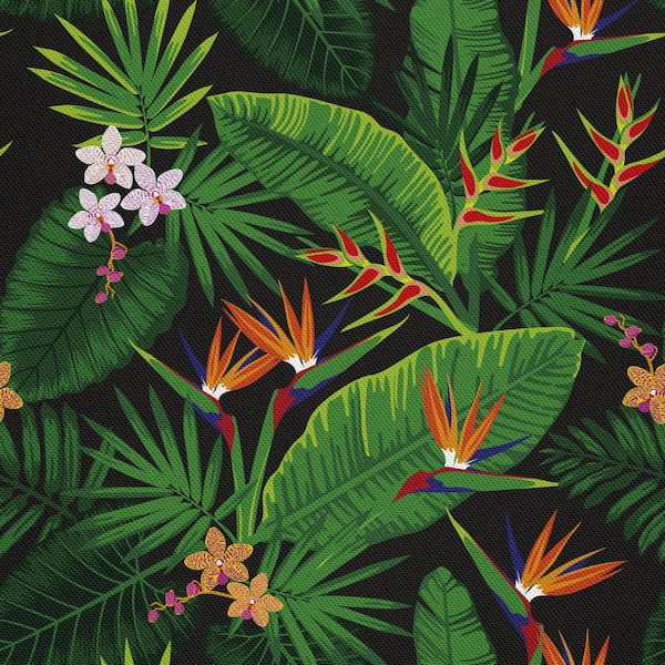 Meubelstof per meter Waterafstotende print, OXFORD, buitenstof - 100% polyester - Oeko-Tex I Motief: tropische jungle