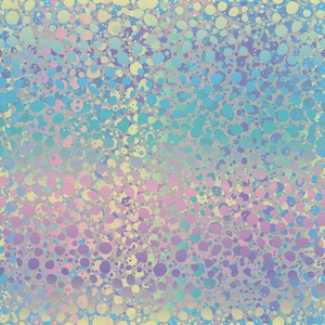 Op de afbeelding: Abstracte achtergrond met een verloop van pastelkleuren en een patroon van kleine, kleurrijke cirkels.