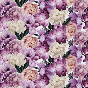 Water-repellent upholstery fabric by the meter - Printed, OXFORD, outdoor fabric - 100% Polyester - Oeko-Tex | Motif: Peonies