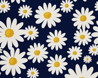 Upholstery fabric by the meter Water-repellent printed, OXFORD, outdoor fabric - 100% polyester - Oeko-Tex I Motif: daisies