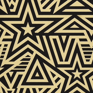 Tessuto per tappezzeria idrorepellente al metro - Stampato, OXFORD, tessuto per esterni - 100% poliestere - Oeko-Tex | Motivo: stelle e triangoli