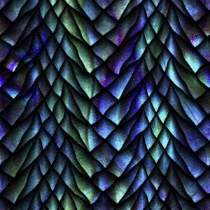 Puede incluir: Patrón sin costuras de escamas iridiscentes azules, verdes y moradas. Las escamas están dispuestas en un patrón repetitivo, creando un diseño texturizado y dinámico.