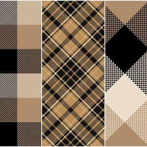 Heko Panels Pannello in tessuto impermeabile con 3 motivi Tessuto in tela Tessuto in poliestere da cucire 121,5 x 153 cm Tema: a quadretti