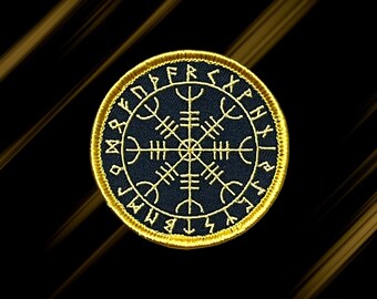 VALKNUT TRIANGLE PATCH Iron-on Embroidered NORSE VIKING ODIN PAGAN SYMBOL BLACK - Foto 3