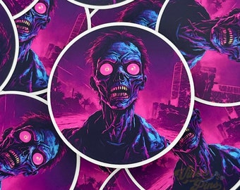 Neon Zombie Sticker | Stechen Sie heraus mit grausamer Pop Art