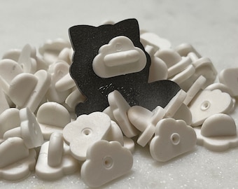 Cloud Shaped Rubber Pinbacks for Badges, Pins, and DIY Crafts