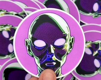 Zara the Shape Shifter Alien Aufkleber | Einzigartige Sci-Fi Kunst für Ihre Sammlung
