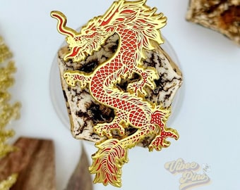 Mystical Red Dragon Enamel Pin