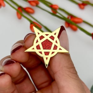 Mystical Pentagram Enamel Pin | Symbolic Fashion Statement