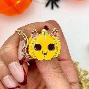 Pumpkin Enamel Pin | Whimsical Fall Fashion Accent