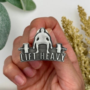 LIFT HEAVY Antique Silver Pin | Empower Your Workout with Strength