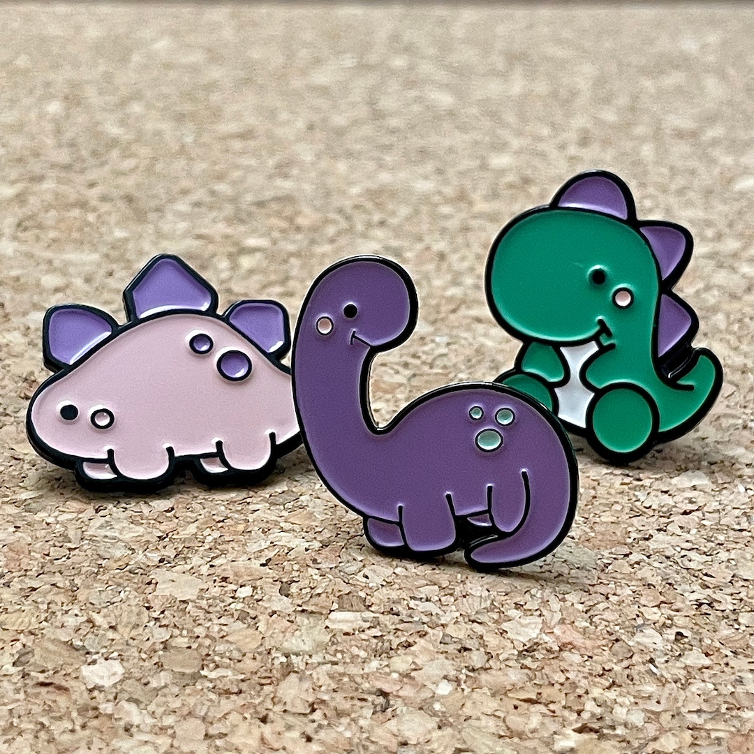 Cute Dino Pins Dinosaur Enamel Pin Etsy