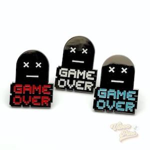 Glow In The Dark Game Over Enamel Pin | Illuminate Your Gaming Collection