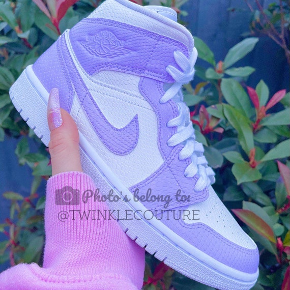 Jordan, Shoes, Jordan S Mid Light Purple With A Light Blue White Shoe  Laces