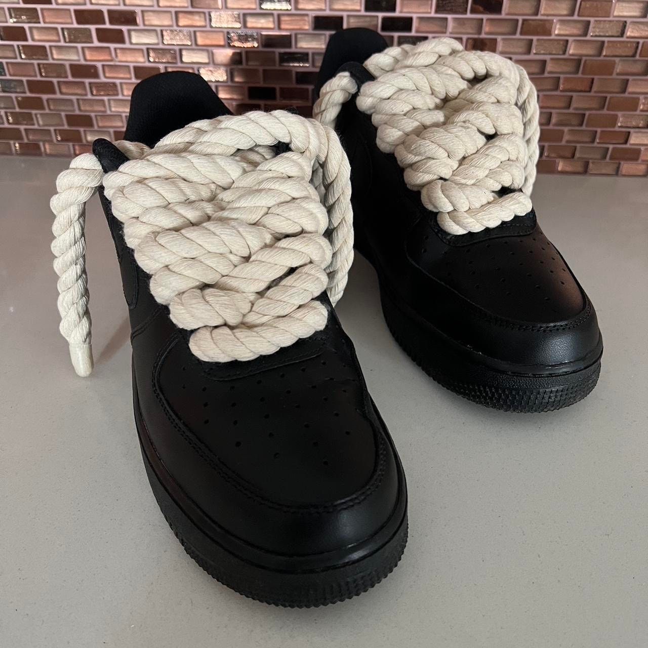 AF1 Custom Rope Laces Full Black by RealRope – Realrope