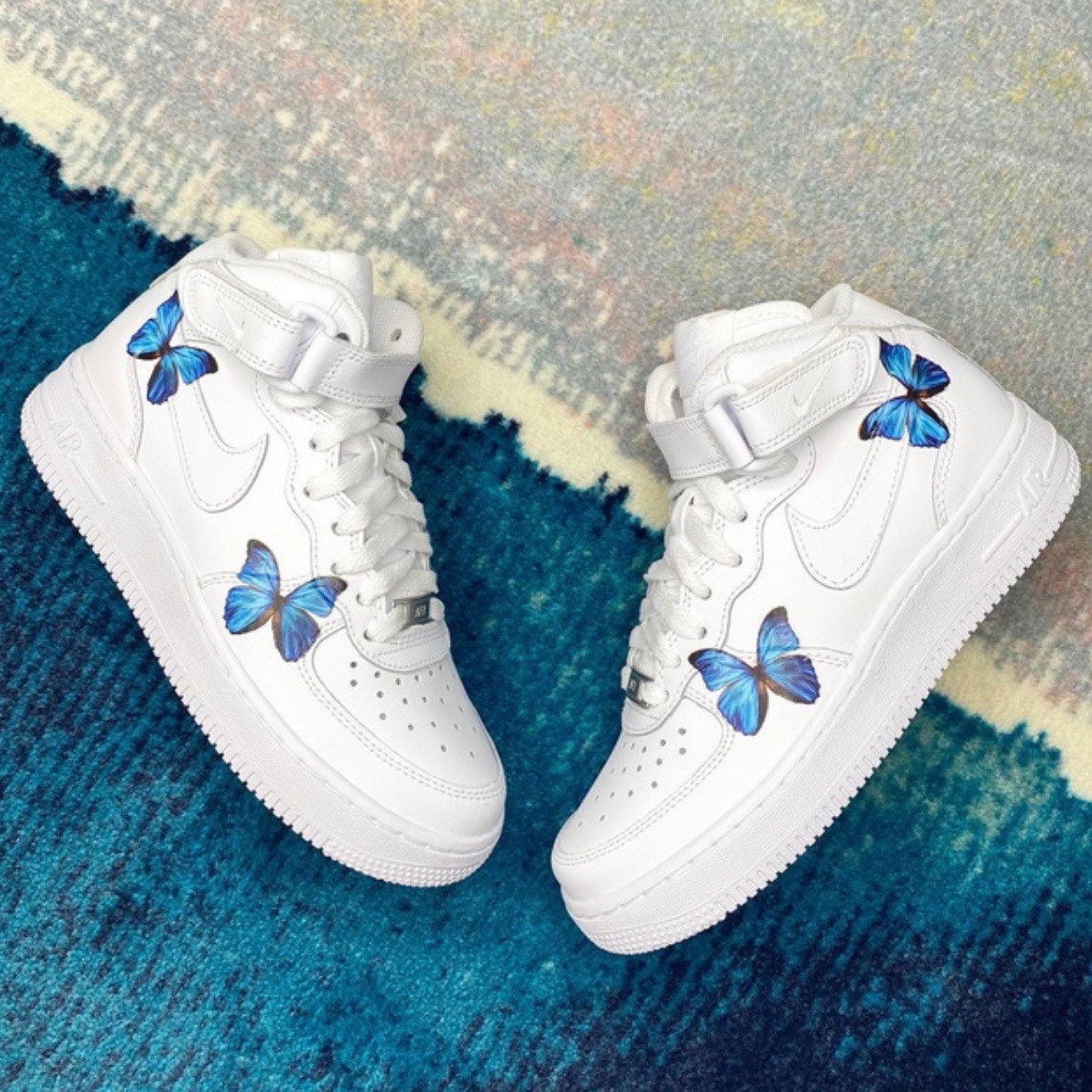 nike air force 1 blue butterfly