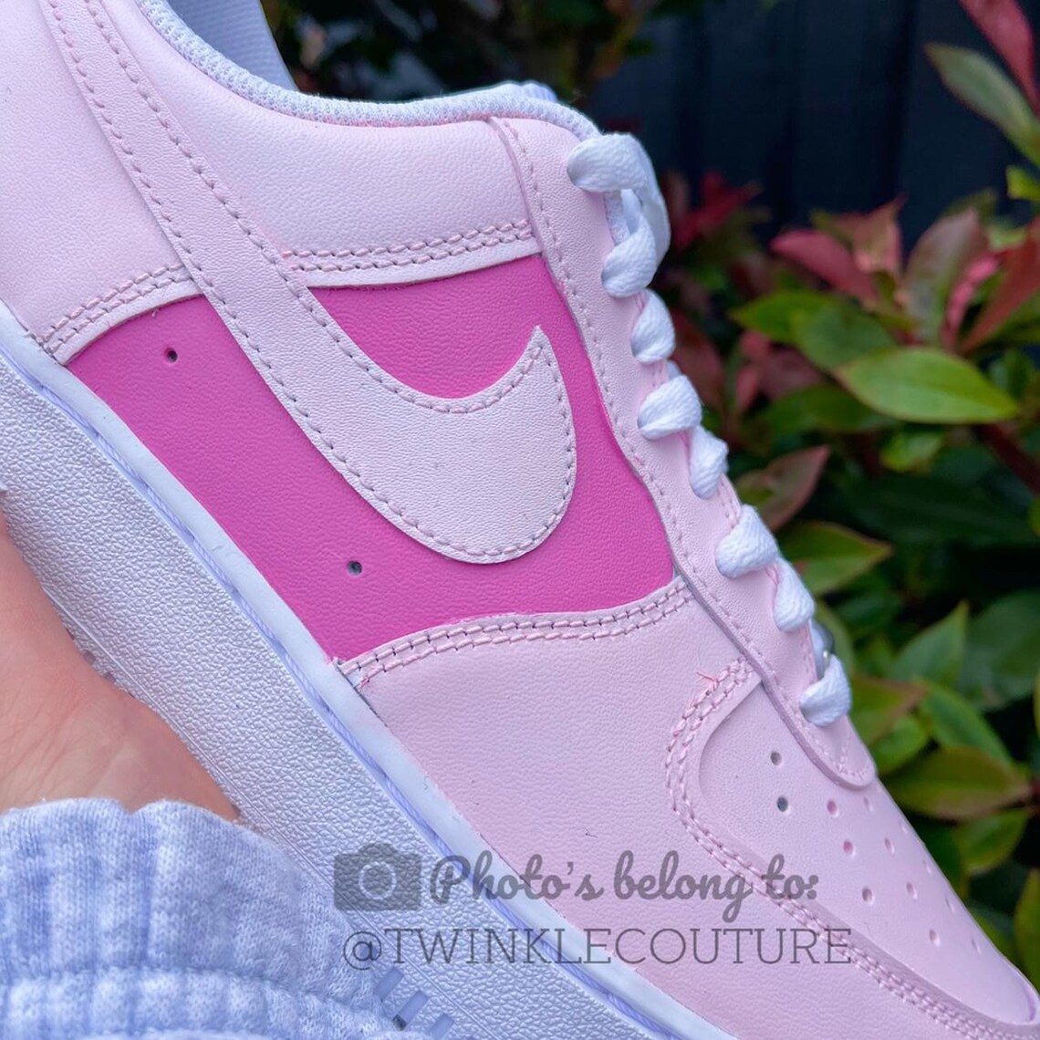 Barbie Pink Custom Nike Air Force 1 Sneakers Etsy Barbie Pink Custom Nike Air Force 1 Sneakers Etsy