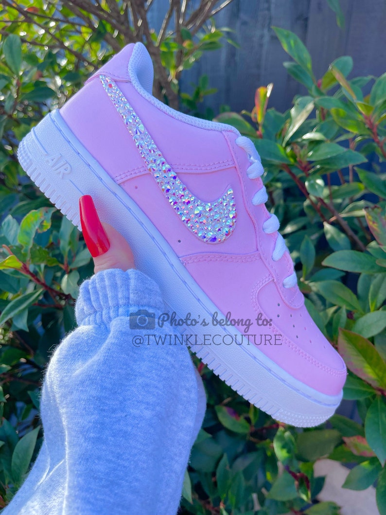 Barbie Pink Custom Nike Air Force 1 Sneakers With Swarovski Etsy UK Barbie Pink Custom Nike Air Force 1 Sneakers With Swarovski Etsy UK