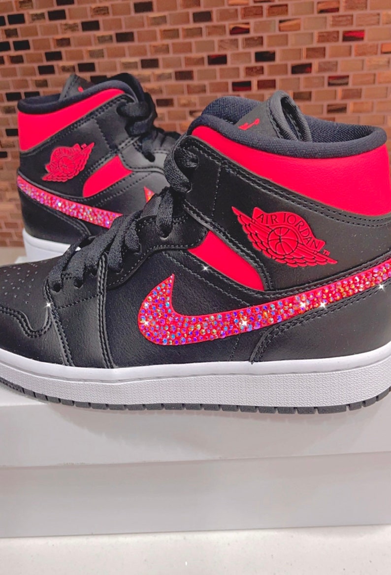 Limited edition jordan 1 mid Now on sale High Swarovski Cr