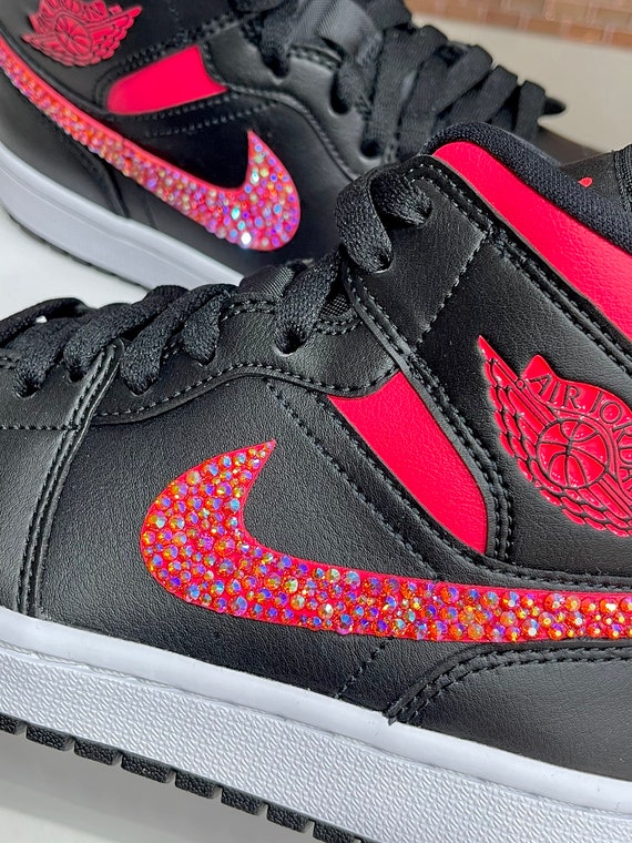 Limited Edition Jordan 1 Mid High Top Sneakers With Swarovski 