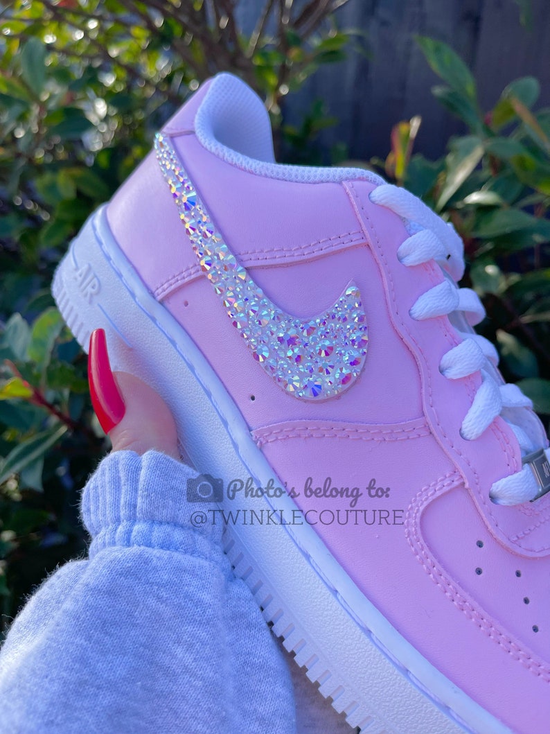 Barbie Pink Custom Nike Air Force 1 Sneakers With Swarovski Etsy UK
